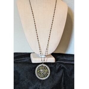 Sorrelli Swarovski Crystal Round Pendant Vintage Inspired Bead Chain Necklace